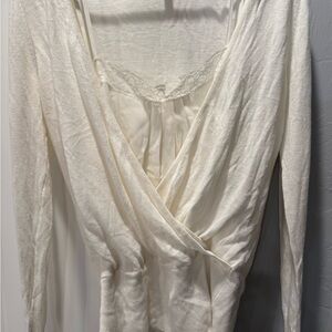 White House Black Market Cream Knit Top